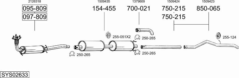 Bosal SYS02633 - Pakoputkisto inparts.fi