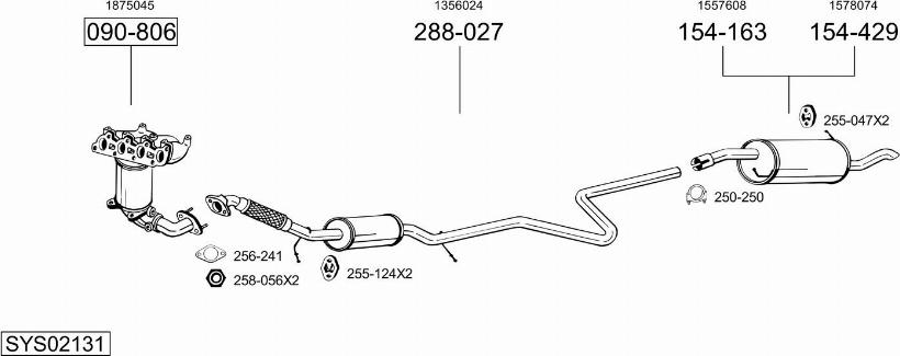 Bosal SYS02131 - Pakoputkisto inparts.fi