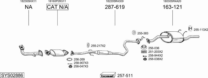 Bosal SYS02886 - Pakoputkisto inparts.fi