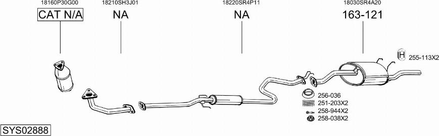 Bosal SYS02888 - Pakoputkisto inparts.fi