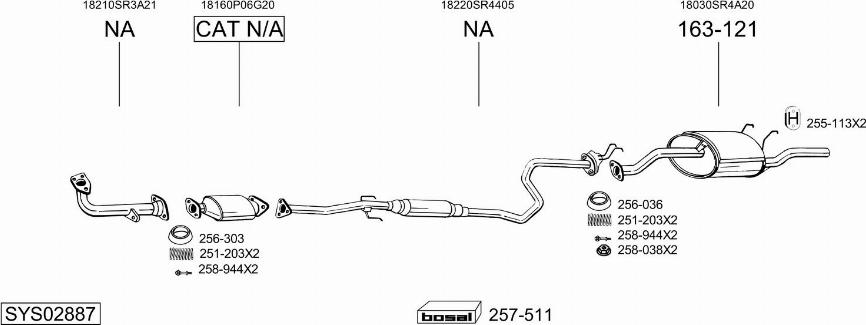 Bosal SYS02887 - Pakoputkisto inparts.fi