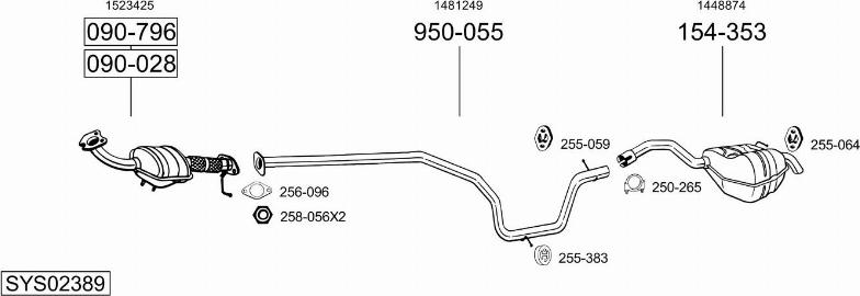 Bosal SYS02389 - Pakoputkisto inparts.fi