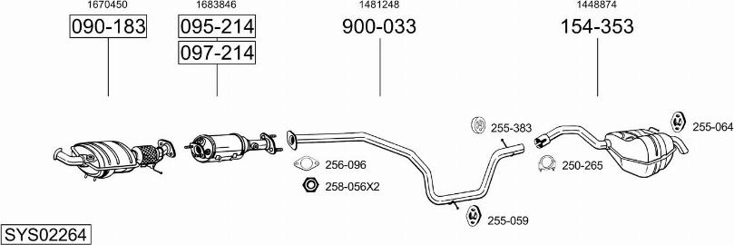 Bosal SYS02264 - Pakoputkisto inparts.fi