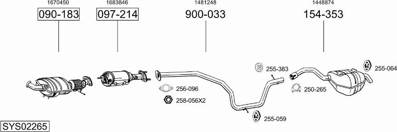 Bosal SYS02265 - Pakoputkisto inparts.fi