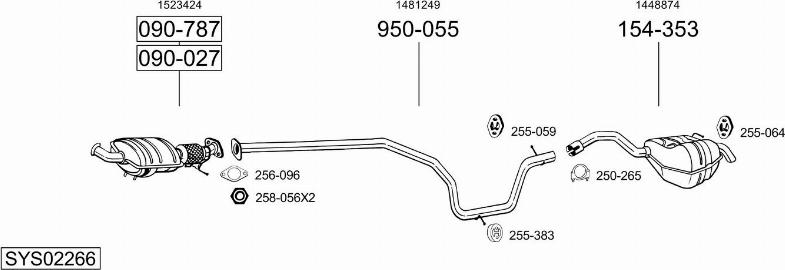 Bosal SYS02266 - Pakoputkisto inparts.fi