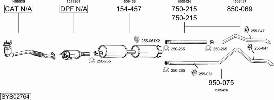 Bosal SYS02764 - Pakoputkisto inparts.fi