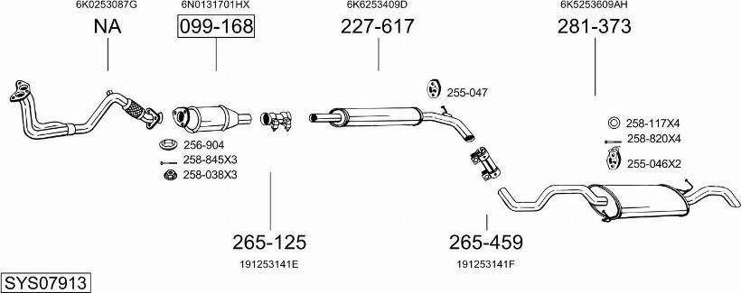 Bosal SYS07913 - Pakoputkisto inparts.fi