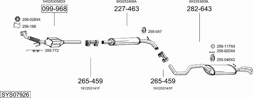 Bosal SYS07926 - Pakoputkisto inparts.fi