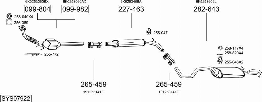 Bosal SYS07922 - Pakoputkisto inparts.fi