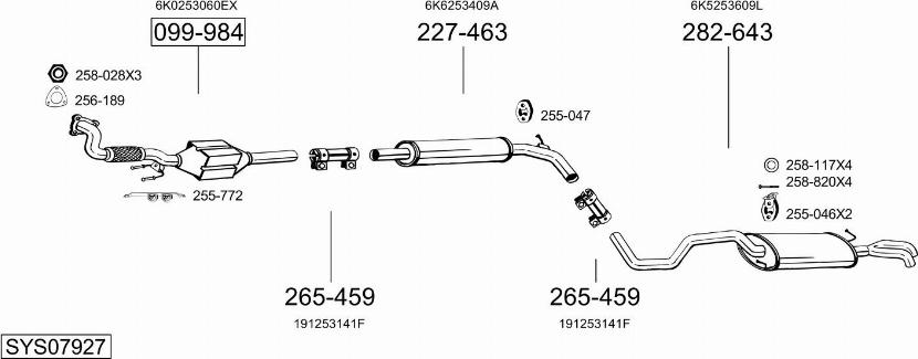 Bosal SYS07927 - Pakoputkisto inparts.fi