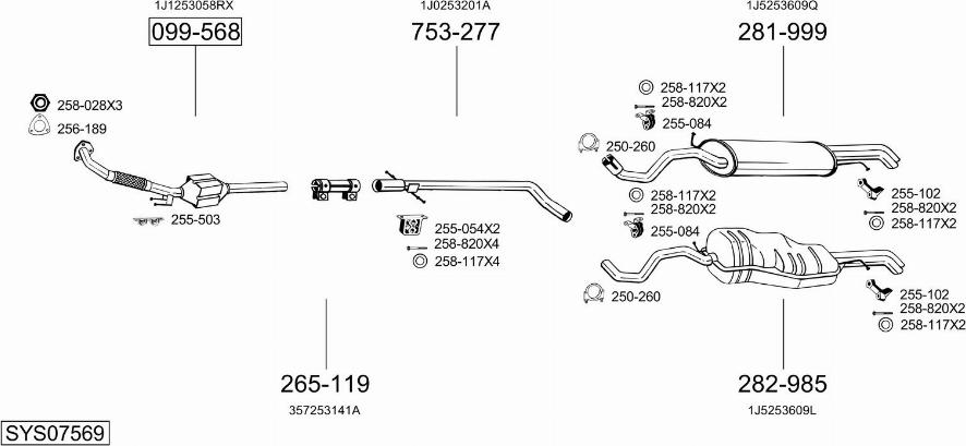 Bosal SYS07569 - Pakoputkisto inparts.fi