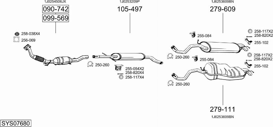 Bosal SYS07680 - Pakoputkisto inparts.fi