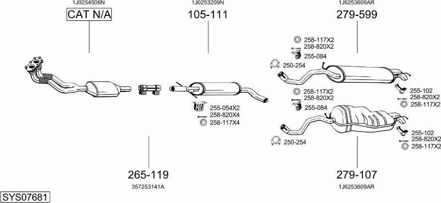 Bosal SYS07681 - Pakoputkisto inparts.fi