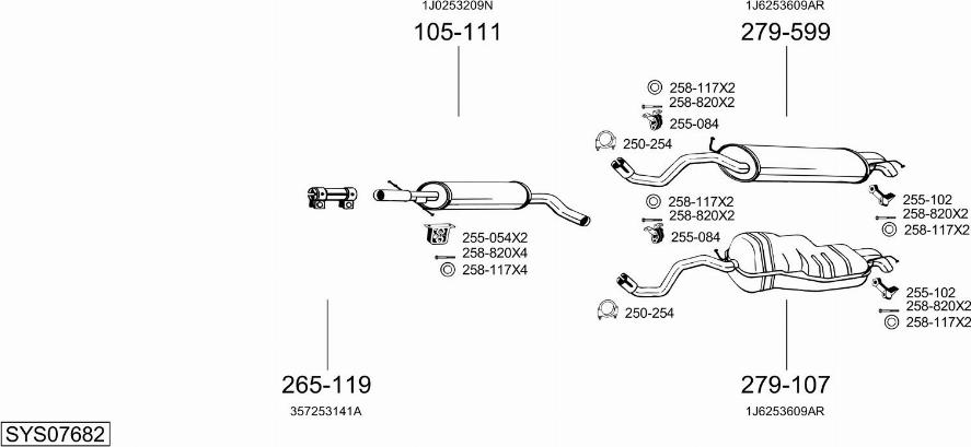 Bosal SYS07682 - Pakoputkisto inparts.fi