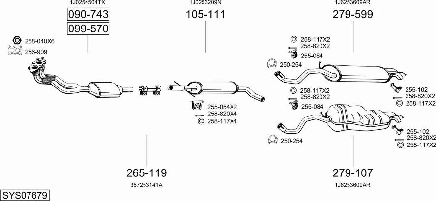 Bosal SYS07679 - Pakoputkisto inparts.fi