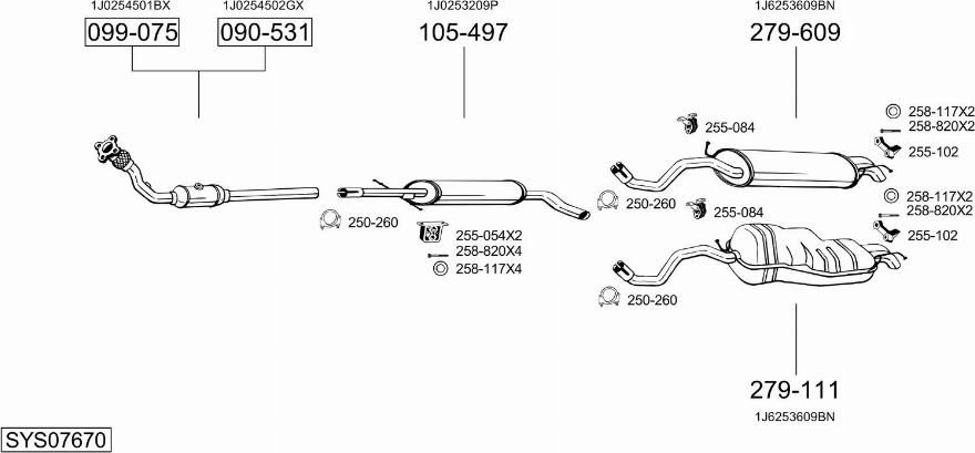 Bosal SYS07670 - Pakoputkisto inparts.fi