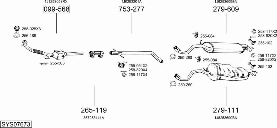 Bosal SYS07673 - Pakoputkisto inparts.fi