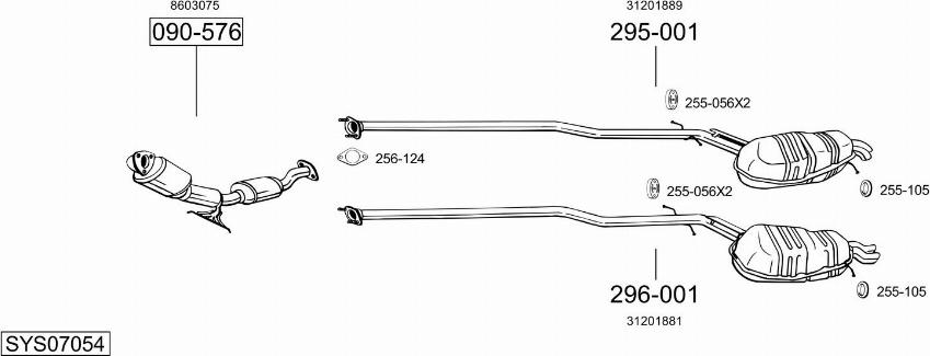 Bosal SYS07054 - Pakoputkisto inparts.fi