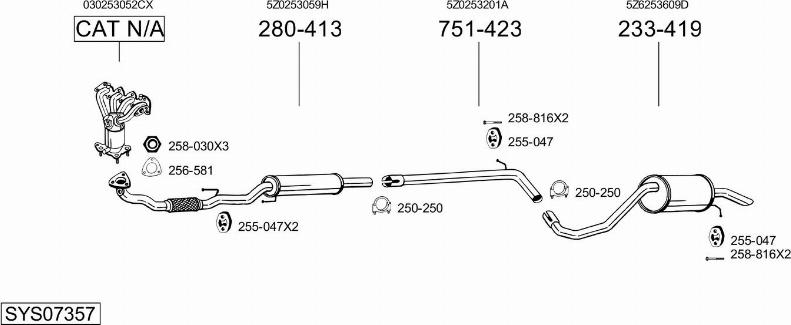 Bosal SYS07357 - Pakoputkisto inparts.fi