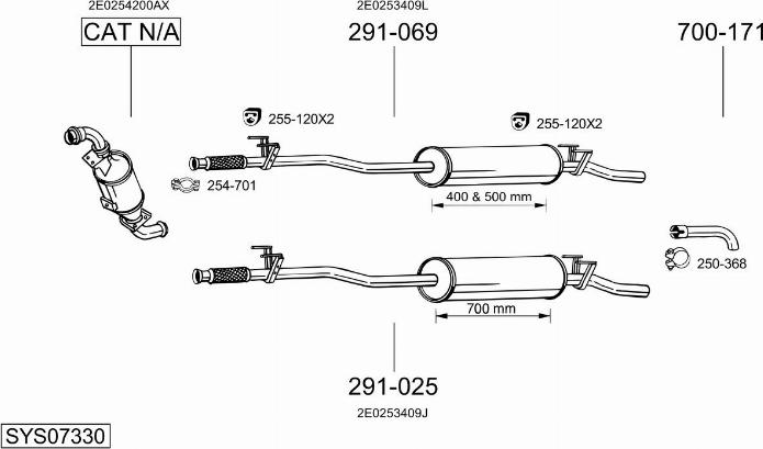 Bosal SYS07330 - Pakoputkisto inparts.fi