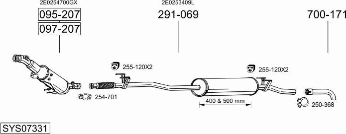 Bosal SYS07331 - Pakoputkisto inparts.fi