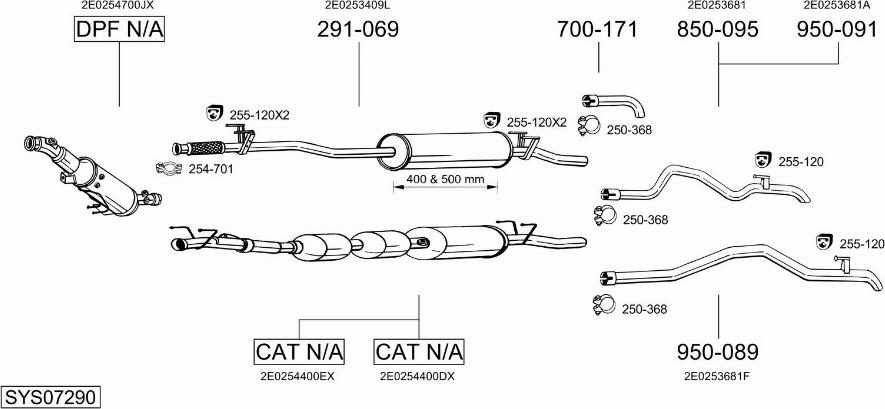 Bosal SYS07290 - Pakoputkisto inparts.fi