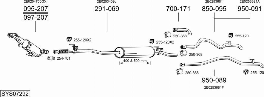 Bosal SYS07292 - Pakoputkisto inparts.fi