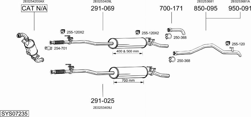 Bosal SYS07235 - Pakoputkisto inparts.fi