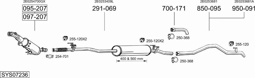 Bosal SYS07236 - Pakoputkisto inparts.fi