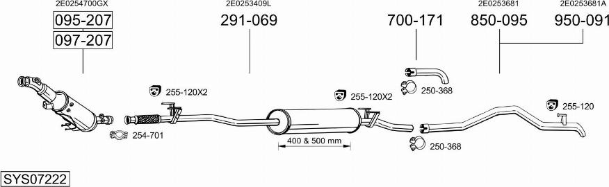 Bosal SYS07222 - Pakoputkisto inparts.fi