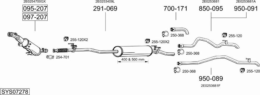 Bosal SYS07278 - Pakoputkisto inparts.fi