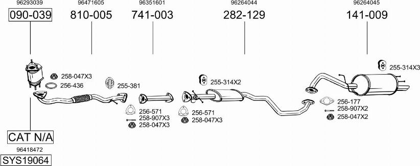 Bosal SYS19064 - Pakoputkisto inparts.fi