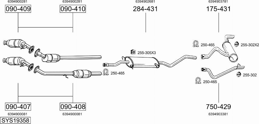 Bosal SYS19358 - Pakoputkisto inparts.fi