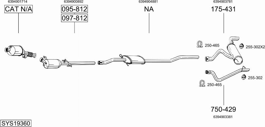 Bosal SYS19360 - Pakoputkisto inparts.fi