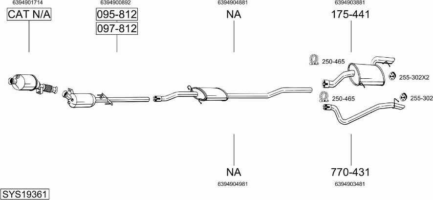 Bosal SYS19361 - Pakoputkisto inparts.fi