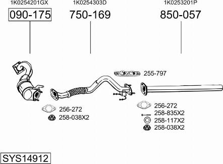 Bosal SYS14912 - Pakoputkisto inparts.fi