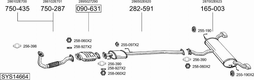 Bosal SYS14664 - Pakoputkisto inparts.fi