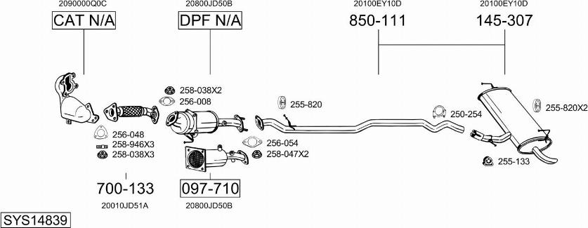 Bosal SYS14839 - Pakoputkisto inparts.fi