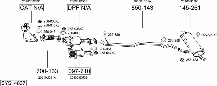 Bosal SYS14837 - Pakoputkisto inparts.fi