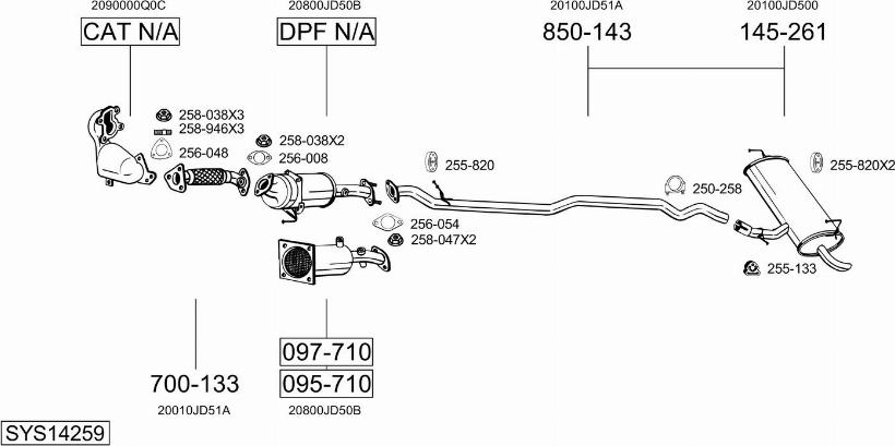 Bosal SYS14259 - Pakoputkisto inparts.fi