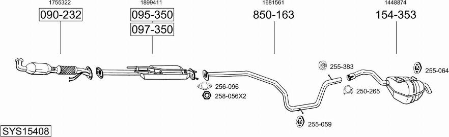 Bosal SYS15408 - Pakoputkisto inparts.fi