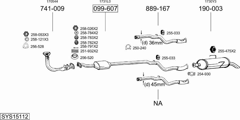 Bosal SYS15112 - Pakoputkisto inparts.fi