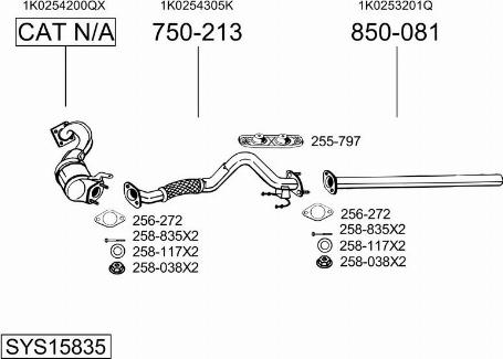 Bosal SYS15835 - Pakoputkisto inparts.fi