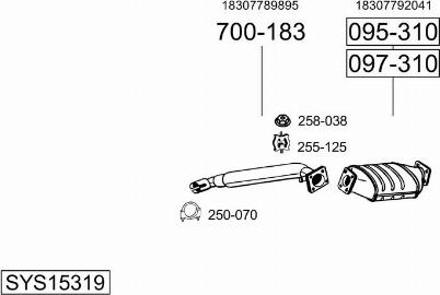 Bosal SYS15319 - Pakoputkisto inparts.fi