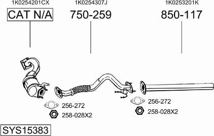 Bosal SYS15383 - Pakoputkisto inparts.fi