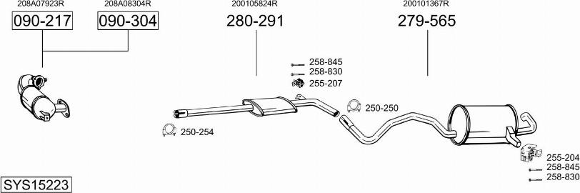 Bosal SYS15223 - Pakoputkisto inparts.fi