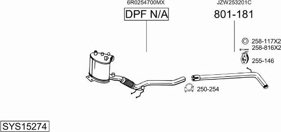 Bosal SYS15274 - Pakoputkisto inparts.fi