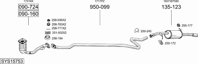 Bosal SYS15753 - Pakoputkisto inparts.fi