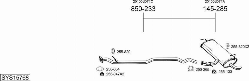 Bosal SYS15768 - Pakoputkisto inparts.fi