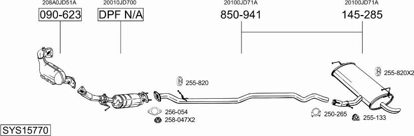 Bosal SYS15770 - Pakoputkisto inparts.fi